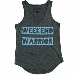 Grey V Neck Graphic Tank Top